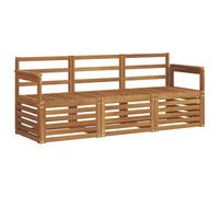 vidaXL Juegos de sofás 3 pcs Natural Madera de Acacia Sólida, Muebles de jardín Modernos, Resistentes a la Intemperie, sofás de Acacia, soluciones Flexibles para tu Patio