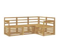 vidaXL Juegos de sofás 4 pcs Blanco 187,5 x 128,5 x 73 cm, Conjunto de jardín, sofá Moderno para Exteriores, Muebles seccionales para terraza y Comodidad en Patio