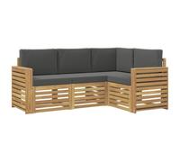 vidaXL Juegos de sofás 4 pcs Blanco y Antracita 191 x 132,5 x 73 cm, Conjunto de jardín, sofá Moderno para Exteriores, Muebles seccionales para terraza y Comodidad en Patio
