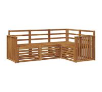 vidaXL Juegos de sofás 4 pcs Natural Madera de Acacia Sólida, Sofá Exterior, Mueble Modular, cómodo Lounge de Patio, Asientos para jardín y terraza