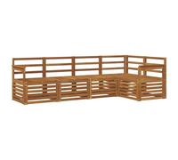 vidaXL Juegos de sofás 5 pcs Natural Madera de Acacia Sólida, Conjunto de Sofás Rectangulares para Jardín y Terraza, Muebles de Patio, Asientos Modernos de Madera de Acacia, Lounge Durable