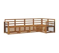 vidaXL Juegos de sofás 5 pcs Natural Madera de Acacia Sólida, Conjunto de Sofás Rectangulares para Jardín y Terraza, Muebles de Patio, Asientos Modernos de Madera de Acacia, Lounge Durable
