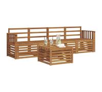 vidaXL Juegos de sofás 5 pcs Natural Madera de Acacia Sólida, Sofá Exterior Moderno, Duradero y cómodo, Set seccional, Ideal para Patio y terraza