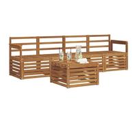 vidaXL Juegos de sofás 5 pcs Natural Madera de Acacia Sólida, Sofá Exterior Moderno, Duradero y cómodo, Set seccional, Ideal para Patio y terraza