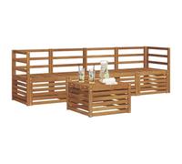 vidaXL Juegos de sofás 5 pcs Natural Madera de Acacia Sólida, Sofá Exterior Moderno, Duradero y cómodo, Set seccional, Ideal para Patio y terraza