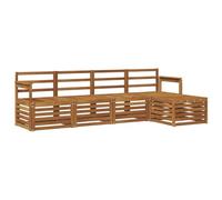 vidaXL Juegos de sofás 5 pcs Natural Madera de Acacia Sólida, Sofá Modular Moderno para Exterior, Muebles de Acacia, Lounge Minimalista, Ideal para la Piscina