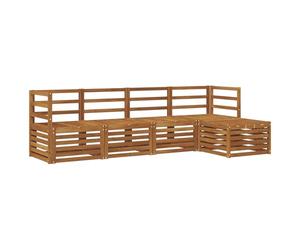 vidaXL Juegos de sofás 5 pcs Natural Madera de Acacia Sólida, Sofá Modular Moderno para Exterior, Muebles de Acacia, Lounge Minimalista, Ideal para la Piscina