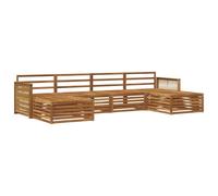 vidaXL Juegos de sofás 6 pcs Madera de Acacia Sólida, Juego de Sofás de Acacia, Diseño Modular para Exterior, Patio Cómodo, Muebles de Jardín, Seccionales