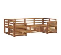 vidaXL Juegos de sofás 6 pcs Natural Madera de Acacia Sólida, Juego de Sofá de Jardín Moderno, Seccional Rectangular, Muebles de Patio Duraderos, Hecho de Madera de Acacia