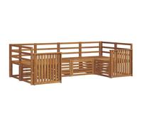 vidaXL Juegos de sofás 6 pcs Natural Madera de Acacia Sólida, Juego de Sofá de Jardín Moderno, Seccional Rectangular, Muebles de Patio Duraderos, Hecho de Madera de Acacia