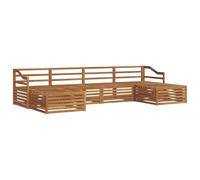 vidaXL Juegos de sofás 6 pcs Natural Madera de Acacia Sólida, Sofá de Acacia, Muebles Modernos de Exterior, Set para Patio, seccionales cómodos para jardín y Piscina
