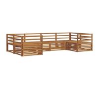 vidaXL Juegos de sofás 6 pcs Natural Madera de Acacia Sólida, Sofá de Jardín Moderno, Conjunto Seccional Resistente, Muebles de Patio Cómodos para Relajarse al Aire Libre