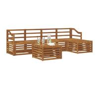 vidaXL Juegos de sofás 6 pcs Natural Madera de Acacia Sólida, Sofá seccional Moderno para jardín, cómodo, Duradero, Ideal para tu terraza o Patio