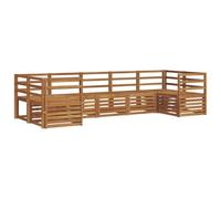 vidaXL Juegos de sofás 7 pcs Natural Madera de Acacia Sólida, Juego de Muebles de Acacia para Exteriores, sofá Moderno, Asientos de Patio, área de Descanso de Piscina