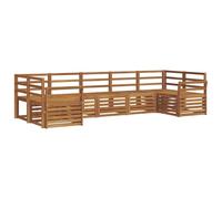 vidaXL Juegos de sofás 7 pcs Natural Madera de Acacia Sólida, Juego de Muebles de Acacia para Exteriores, sofá Moderno, Asientos de Patio, área de Descanso de Piscina
