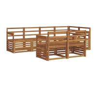 vidaXL Juegos de sofás 7 pcs Natural Madera de Acacia Sólida, Juego de sofá Exterior Moderno, seccional Rectangular para Patio, sofá de jardín Duradero, mobiliario Minimalista de Madera de Acacia, lo