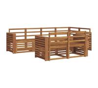 vidaXL Juegos de sofás 7 pcs Natural Madera de Acacia Sólida, Juego de sofá Exterior Moderno, seccional Rectangular para Patio, sofá de jardín Duradero, mobiliario Minimalista de Madera de Acacia, lo