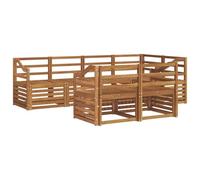 vidaXL Juegos de sofás 7 pcs Natural Madera de Acacia Sólida, Juego de sofá Exterior Moderno, seccional Rectangular para Patio, sofá de jardín Duradero, mobiliario Minimalista de Madera de Acacia, lo