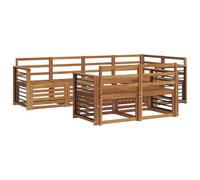 vidaXL Juegos de sofás 7 pcs Natural Madera de Acacia Sólida, Juego de sofá Exterior Moderno, seccional Rectangular para Patio, sofá de jardín Duradero, mobiliario Minimalista de Madera de Acacia, lo