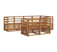 vidaXL Juegos de sofás 7 pcs Natural Madera de Acacia Sólida, Juego de sofá Exterior Moderno, seccional Rectangular para Patio, sofá de jardín Duradero, mobiliario Minimalista de Madera de Acacia, lo