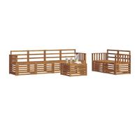 vidaXL Juegos de sofás 7 pcs Natural Madera de Acacia Sólida, Sofá Exterior, Moderno, sectional, Mueble Resistente para jardín, Sala en Patio, Juego cómodo para Vivir