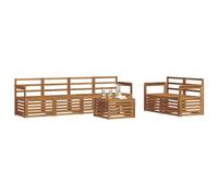 vidaXL Juegos de sofás 7 pcs Natural Madera de Acacia Sólida, Sofá Exterior, Moderno, sectional, Mueble Resistente para jardín, Sala en Patio, Juego cómodo para Vivir