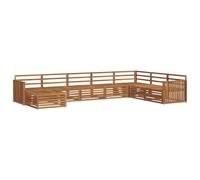 vidaXL Juegos de sofás 8 pcs Natural Madera de Acacia Sólida, Sofá Exterior Moderno, Conjunto de Muebles duraderos, cómodo, Ideal para Patio, terraza y jardín