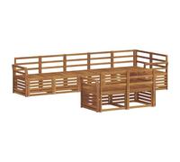 vidaXL Juegos de sofás 8 pcs Natural Madera de Acacia Sólida, Sofá seccional Rectangular para jardín y terraza, Lounge Exterior Moderno, sofá de Patio Duradero para tu Espacio al Aire Libre