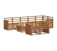 vidaXL Juegos de sofás 9 pcs Natural Madera de Acacia Sólida, Juego de Sofás Moderno para Jardín, Muebles Seccionales Resistentes, Lounge de Acacia, Decoración para Patio