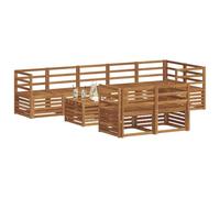 vidaXL Juegos de sofás 9 pcs Natural Madera de Acacia Sólida, Juego de Sofás Moderno para Jardín, Muebles Seccionales Resistentes, Lounge de Acacia, Decoración para Patio