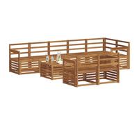 vidaXL Juegos de sofás 9 pcs Natural Madera de Acacia Sólida, Juego de Sofás Moderno para Jardín, Muebles Seccionales Resistentes, Lounge de Acacia, Decoración para Patio