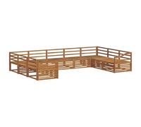 vidaXL Juegos de sofás 9 pcs Natural Madera de Acacia Sólida, Muebles de Jardín, Sofá Moderno para Exterior, Set Seccional Resistente, Asientos de Patio, Comodidad al Aire Libre