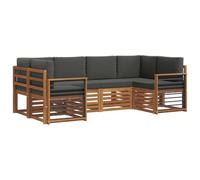 vidaXL Juegos de sofás con cojín 20 pcs Natural y Antracita, Sofá Moderno para jardín, Mueble Modular, cómodo Lounge Patio, Set Duradero para Relajarse