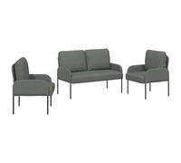 vidaXL Juegos de sofás con cojín 3 pcs Gris Oscuro 115 x 56 x 80 cm, Sala de Estar, Diseño Moderno, Minimalista, Beige Claro, Espacio Abierto, Muebles Elegantes, Decoración Funcional, Ambiente cálido