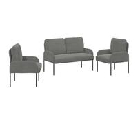 vidaXL Juegos de sofás con cojín 3 pcs Gris Oscuro 115 x 56 x 80 cm, Sala, Sofá Elegante, Muebles Modernos, Sillón Cómodo, Diseño Minimalista, Asiento Urbano, Funcional