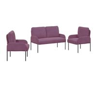 vidaXL Juegos de sofás con cojín 3 pcs Morado 115 x 56 x 80 cm, Sala, Sofá Elegante, Muebles Modernos, Sillón Cómodo, Diseño Minimalista, Asiento Urbano, Funcional