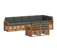 vidaXL Juegos de sofás con cojín 8 pcs Natural y Antracita, Sofá Seccional de Jardín, Conjunto de Lounge Moderno, Muebles Duraderos, Asientos Cómodos en Terraza