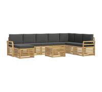 vidaXL Juegos de sofás Madera de Acacia Sólida, Sofa de jardín, Mueble Modular Moderno, Conjunto Resistente para Disfrutar en la terraza