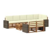 vidaXL Juegos de sofás Madera de Acacia Sólida, Juego de Sofás Moderno para Jardín, Muebles Seccionales Resistentes, Lounge de Acacia, Decoración para Patio