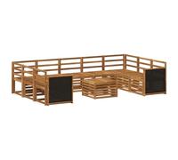vidaXL Juegos de sofás Madera de Acacia Sólida, Muebles de Jardín, Sofá Exterior Moderno, Set Seccional para Terraza y Patio, Diseño Duradero y Cómodo