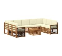 vidaXL Juegos de sofás Madera de Acacia Sólida, Muebles de Jardín, Sofá Exterior Moderno, Set Seccional para Terraza y Patio, Diseño Duradero y Cómodo