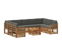 vidaXL Juegos de sofás Madera de Acacia Sólida, Muebles de Jardín, Sofá Exterior Moderno, Set Seccional para Terraza y Patio, Diseño Duradero y Cómodo