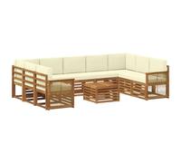 vidaXL Juegos de sofás Madera de Acacia Sólida, Muebles de Jardín, Sofá Exterior Moderno, Set Seccional para Terraza y Patio, Diseño Duradero y Cómodo