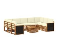 vidaXL Juegos de sofás Madera de Acacia Sólida, Muebles de Jardín, Sofá Exterior Moderno, Set Seccional para Terraza y Patio, Diseño Duradero y Cómodo
