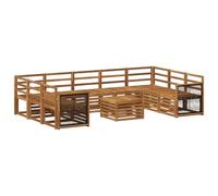 vidaXL Juegos de sofás Madera de Acacia Sólida, Muebles de Jardín, Sofá Exterior Moderno, Set Seccional para Terraza y Patio, Diseño Duradero y Cómodo