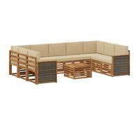 vidaXL Juegos de sofás Madera de Acacia Sólida, Muebles de Jardín, Sofá Exterior Moderno, Set Seccional para Terraza y Patio, Diseño Duradero y Cómodo