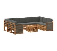 vidaXL Juegos de sofás Madera de Acacia Sólida, Muebles de Jardín, Sofá Exterior Moderno, Set Seccional para Terraza y Patio, Diseño Duradero y Cómodo