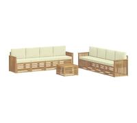 vidaXL Juegos de sofás Madera de Acacia Sólida, Sofá de Exterior, mobiliario Moderno para jardín, Conjunto cómodo para terraza y Descanso en Patio