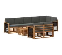 vidaXL Juegos de sofás Madera de Acacia Sólida, Sofá de jardín, Conjunto Modular, Mueble Moderno para Exteriores, sillón de Patio, sofá de Acacia marrón