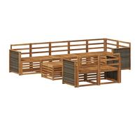 vidaXL Juegos de sofás Madera de Acacia Sólida, Sofá de jardín, Conjunto Modular, Mueble Moderno para Exteriores, sillón de Patio, sofá de Acacia marrón